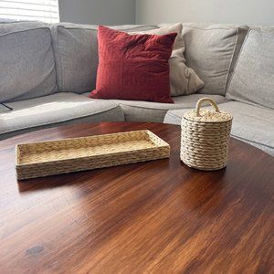 Threshold Woven Vanity Tray and Canister (Beige)